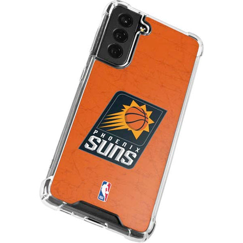 NBA Phoenix Suns Distressed Galaxy S21 FE Clear Case